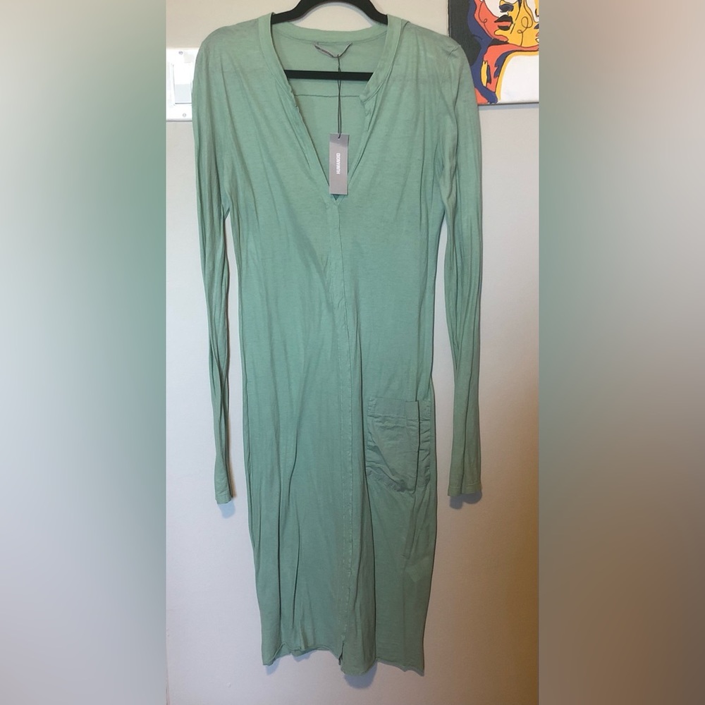 Humanoid Green long sleeve travel pocket dress
